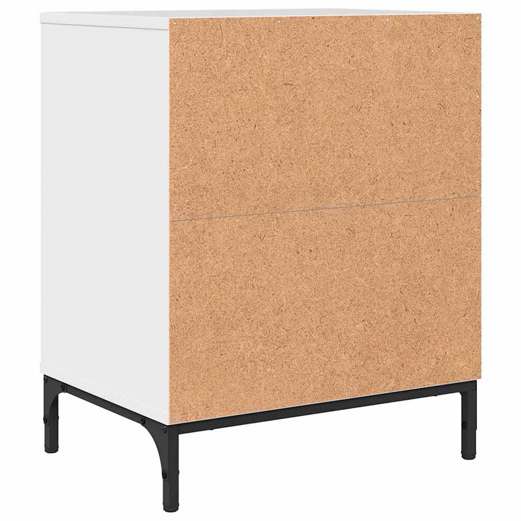 Bedside Table High gloss white 49 x 36 x 61 cm Engineered wood